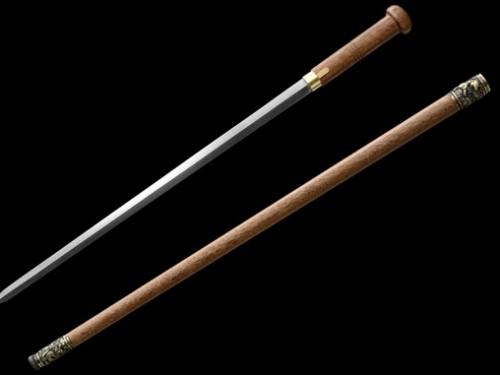 花梨木铜雕手杖剑